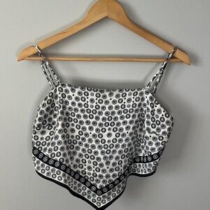 Garage Black & White Floral Bandana Cami